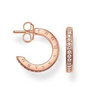 Thomas Sabo Earrings Rose Gold Plated White Zirconia D