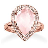 thomas sabo ring glam soul drop shaped rose quartz rose gold d