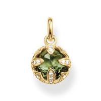 Thomas Sabo Pendant Glam & Soul Purity of Lotus Green Synthetic Spinel Yellow Gold