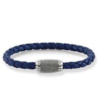 thomas sabo bracelet rebel at heart leather blue silver 19cm d