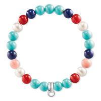 thomas sabo bracelet charm pearl bamboo turquoise 175cm