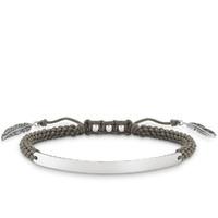 thomas sabo bracelet love bridge grey feather 21cm