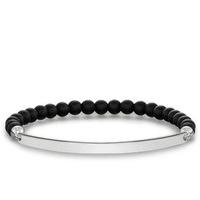 thomas sabo bracelet glam soul matt black obsidian silver 16cm