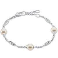 thomas sabo bracelet glam soul white zirconia pave pearl silver 195cm