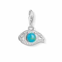 Thomas Sabo Silver Turquoise Zirconia Eye Of Horus Charm