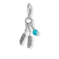 Thomas Sabo Charm Club Sterling Silver Turquoise Ethno Feather Charm