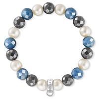 thomas sabo bracelet dumortierite hematite pearl silver 165cm