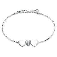 Thomas Sabo Glam And Soul Sterling Silver White Zirconia Three Hearts D