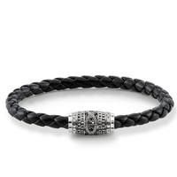 Thomas Sabo Bracelet Rebel At Heart Leather Black Zirconia Infinity 21cm