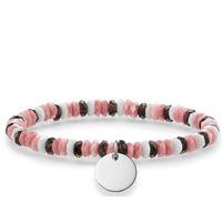 Thomas Sabo Bracelet Love Bridge Smoky Quartz Pink Jasper White Agate Silver 15.5cm D