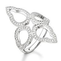 Thomas Sabo Glam And Soul Silver Zirconia Flower Oriental Ring