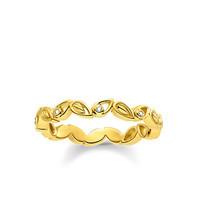 Thomas Sabo Glam and Soul Silver Yellow Gold Diamond Leaves Ring