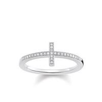 Thomas Sabo Glam and Soul Sterling Silver White Diamond Cross Ring