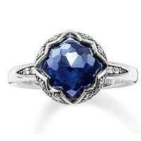 Thomas Sabo Ring Glam & Soul Purity of Lotos Blue Synthetic Corundum Silver D