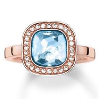 thomas sabo ring glam soul secret of cosmo blue synthetic spinel rose  ...