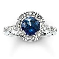 thomas sabo ring glam soul eternity dark blue synthetic corundum silve ...