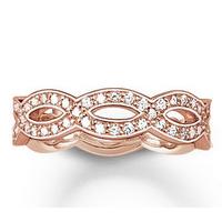 thomas sabo glam and soul rose gold white zirconia love knot ring