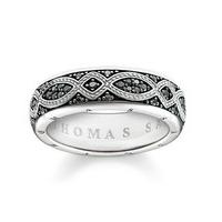 thomas sabo ring rebel at heart black zirconia pave silver 62