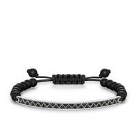 Thomas Sabo Love Bridge Silver Obsidian Zirconia Zig Zag Bracelet