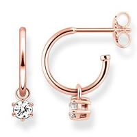 Thomas Sabo Glam And Soul Sterling Silver Rose Gold Zirconia Hoops