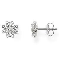 Thomas Sabo Earrings Glam & Soul Cloverleaf White Zirconia Pave Silver D