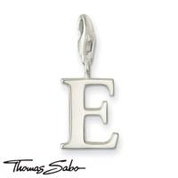 thomas sabo silver letter e charm