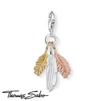 thomas sabo triple tone feather charm