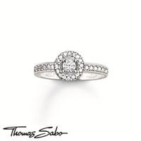 thomas sabo silver round crystal ring