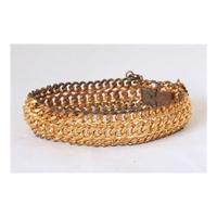 Three Stranded Gold Plated Chain Bracelet - Metallics