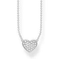 Thomas Sabo Silver Pave Cubic Zirconia Heart Necklace KE1547-051-14-L45V