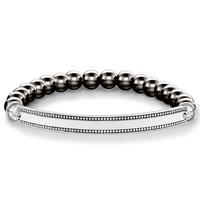 Thomas Sabo Silver Bead Edge Synthetic Hematite Bracelet LBA0016-808-5