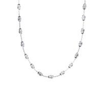 The Real Effect Ladies Sterling Silver 18 Inch Faceted Bead Necklace RE 18WHT