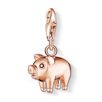 Thomas Sabo Rose Gold Plated Enamel Lucky Piglet Charm 1002-443-12