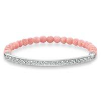 Thomas Sabo Silver Cubic Zirconia Pink Bamboo Coral Bracelet LBA0003-809-9