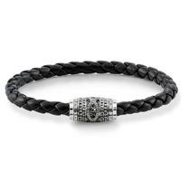 Thomas Sabo Black Leather Cubic Zirconia Infinity Bracelet UB0005-820-11