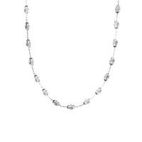 The Real Effect Ladies Sterling Silver 22 Inch Faceted Bead Necklace RE 22WHT