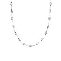 the real effect ladies sterling silver 20 inch faceted bead necklace r ...