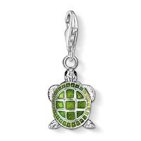 thomas sabo silver green enamel turtle charm 0837 007 6