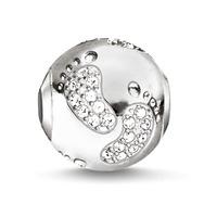 thomas sabo cubic zirconia baby footprint karma bead k0155 051 14