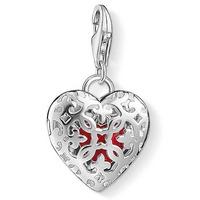 Thomas Sabo Silver Red Enamel Locket Heart Charm 1313-007-10
