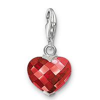Thomas Sabo Silver and Red CZ Heart Charm 0020-012-10