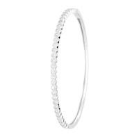 The Real Effect Silver White Cubic Zirconia Oval Bangle RE26744