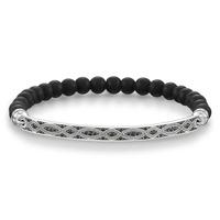 thomas sabo silver black cubic zirconia matt obsidian bracelet lba0013 ...