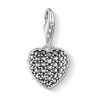 thomas sabo sterling silver marcasite heart charm 0995 020 11