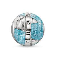 Thomas Sabo Silver Blue Enamel Globe K0036-007-1
