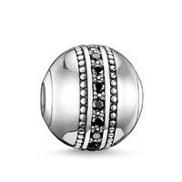 Thomas Sabo Silver Black CZ Stripe Bead K0058-051-11