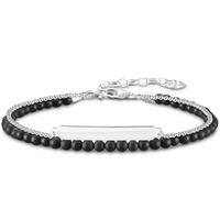 thomas sabo love bridge silver 2 row black beaded bracelet lba0117 023 ...