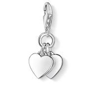 Thomas Sabo Silver 2x Plain Heart Charm 0836-001-12