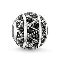 thomas sabo silver black cz zigzag bead k0022 051 11