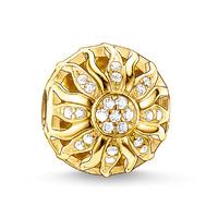 thomas sabo gold plated white cz sunshine bead k0031 414 14